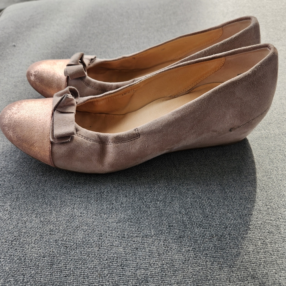 Paul‎ Green Women's Size 6.5 Suede Wedges Pink/Greyish